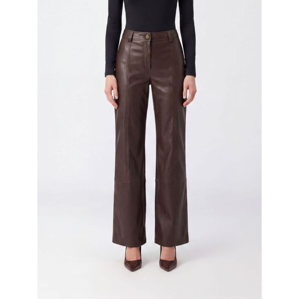 Liu Jo Women Liu Jo High-Waisted Flared Trousers In Faux Leather